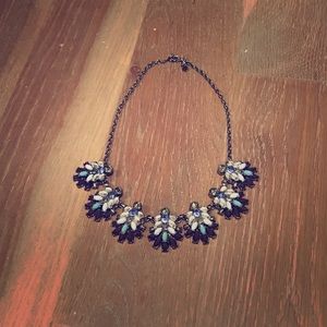 JCrew Blue Crystal Statement Necklace